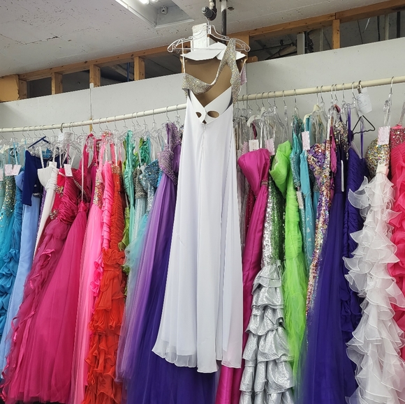 White Formal Dress by Colors Dress - Picture 2 of 4